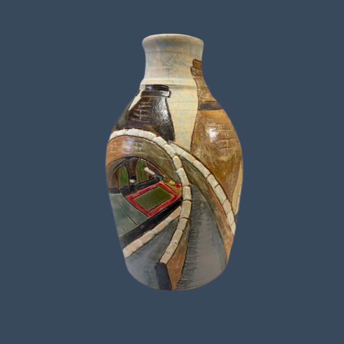 Along the tow path Hand thrown vase