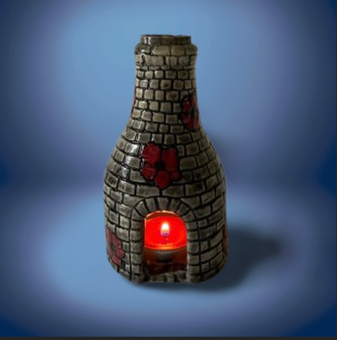 Bottle Kiln Medium T Light 13cm Poppy design