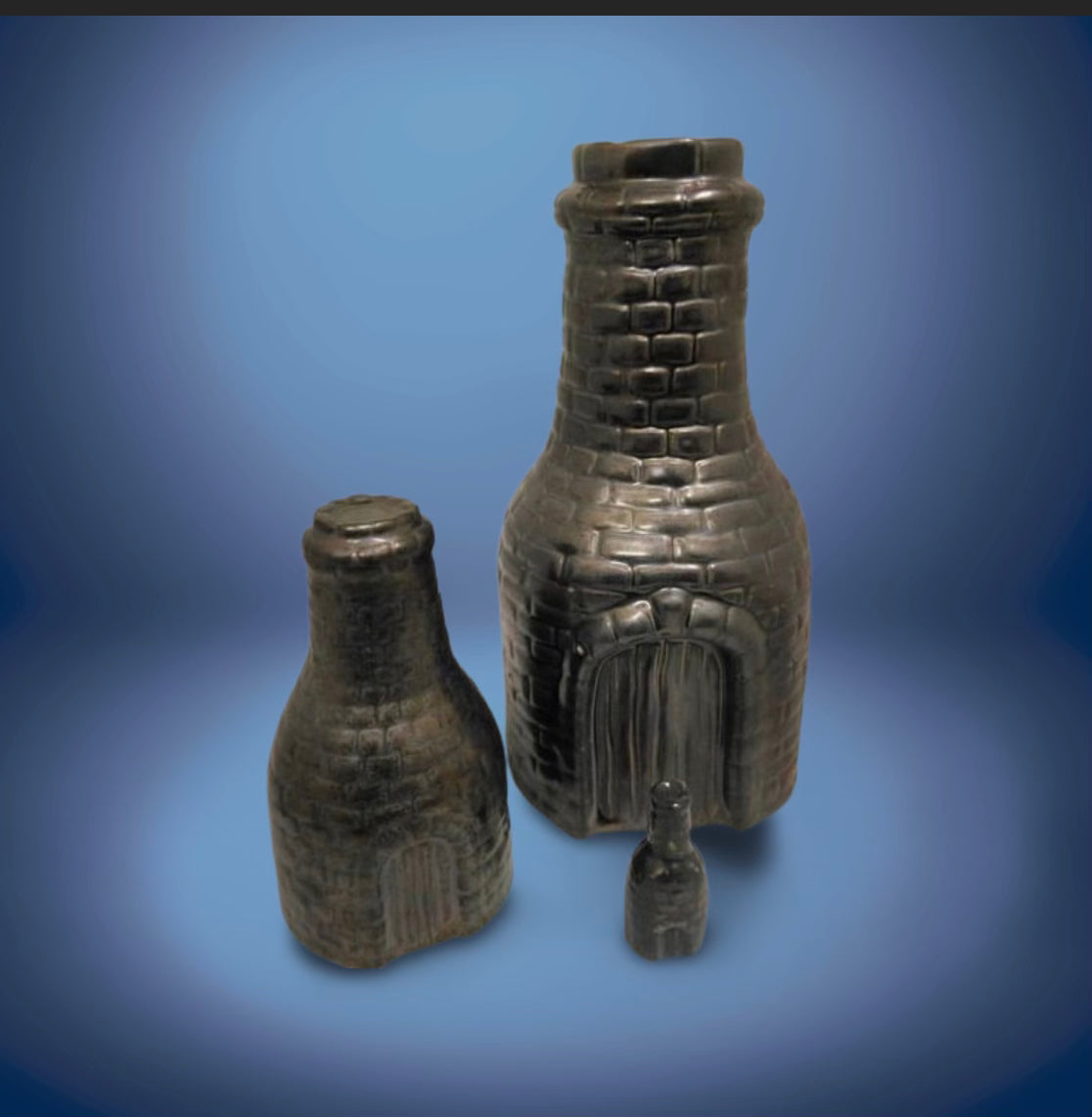 Bottle kiln modern pewter colour Medium 13cm