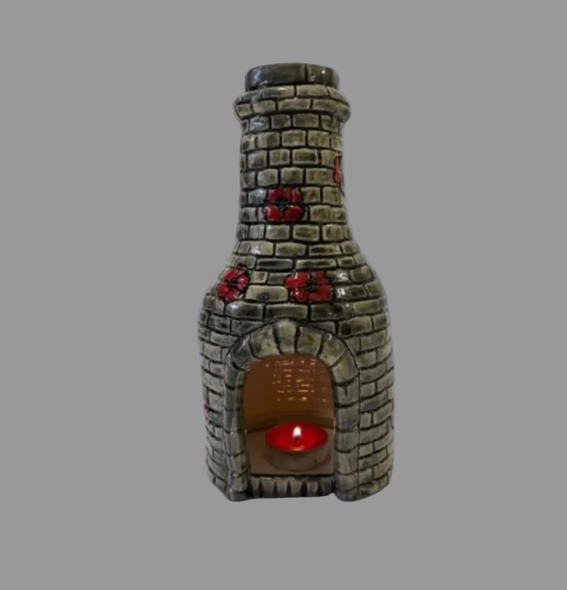 Bottle kiln poppy T Light 22cm Large