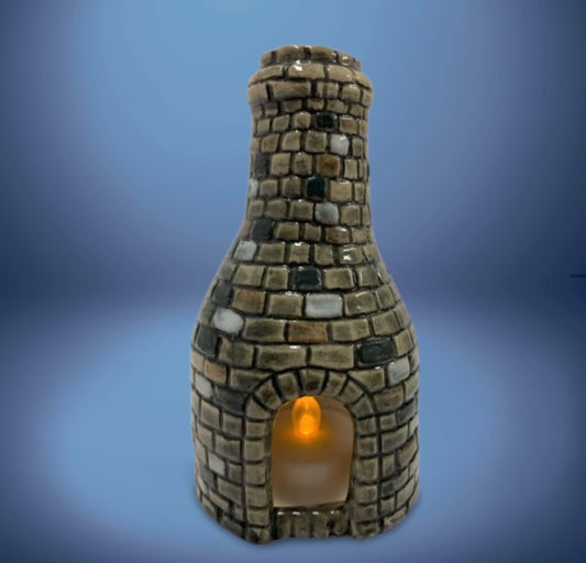 Bottle kiln medium T Light 13cm Black