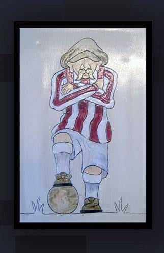 Football fan tile red and white