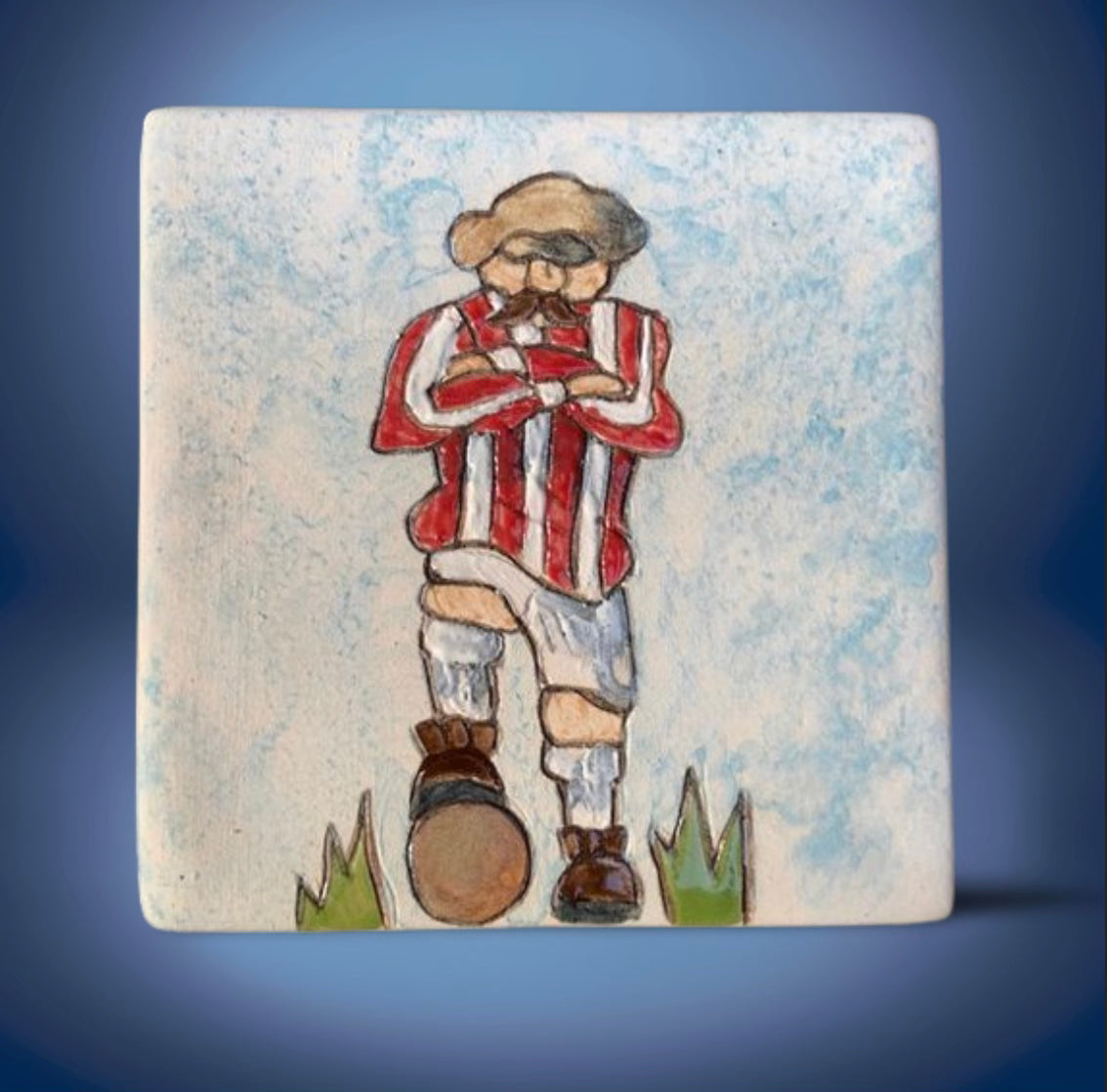 Football coaster red and white