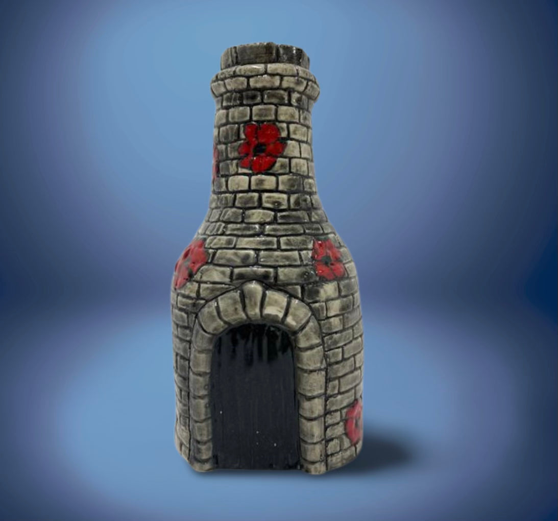 Bottle kiln large 22cm Poppy design