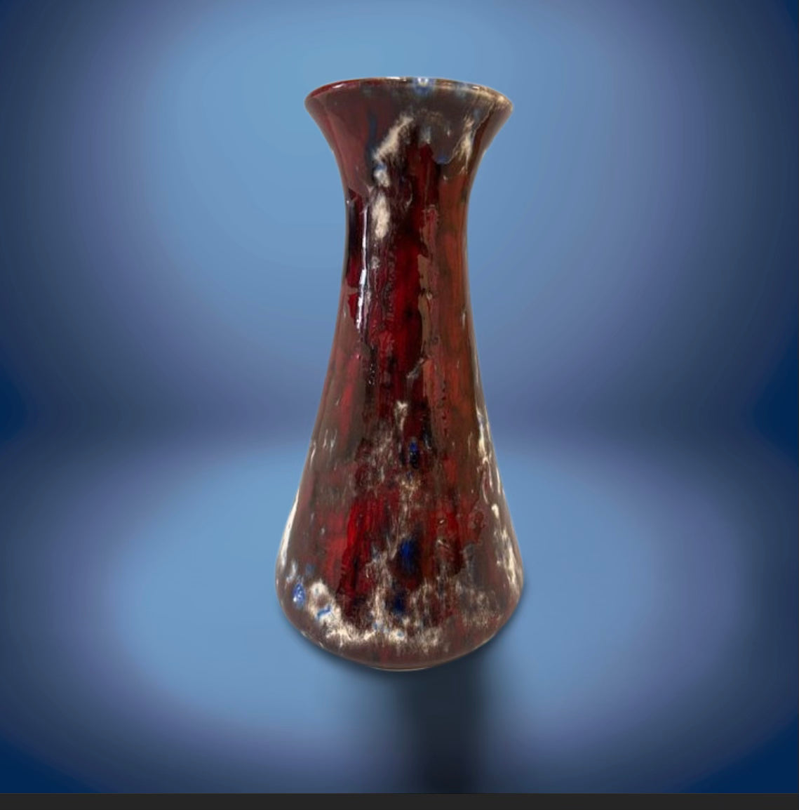 Red Marsmonde glaze effect vase